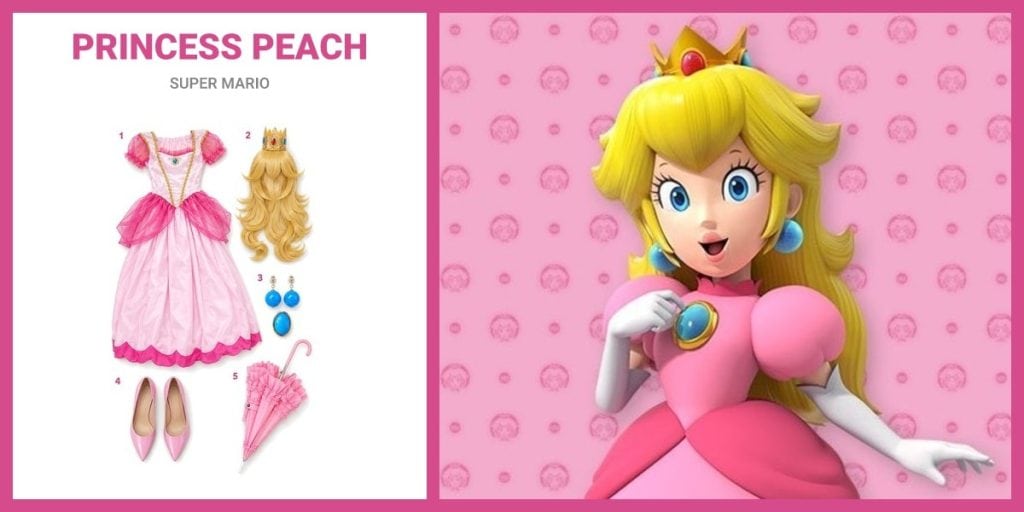 Princess Peach costume clothing and accessories