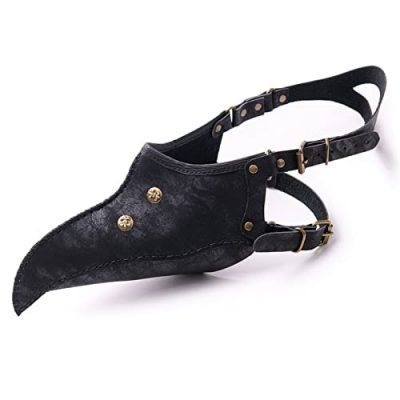 Riveted Black Bird-Beak Mask