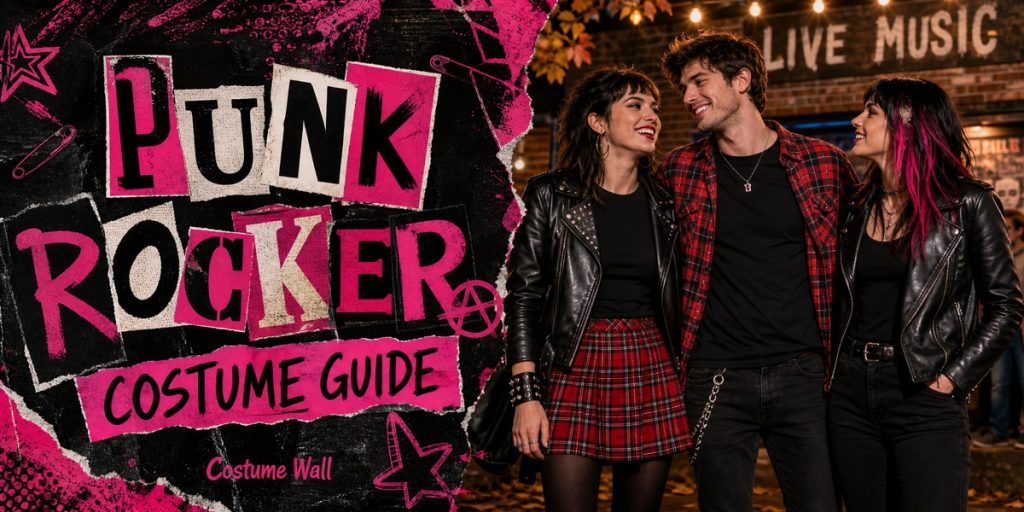 Black T-Shirts 2-Pack, Black High Rise Skinny Jeans, Red Plaid Mini Skirt and Red Plaid Flannel Shirt beside Punk Rocker