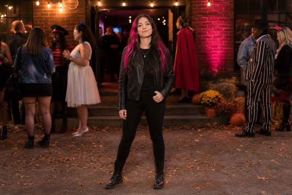 Pink-Streak Jacket Look costume outfit