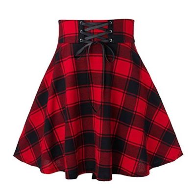 Red Plaid Mini Skirt