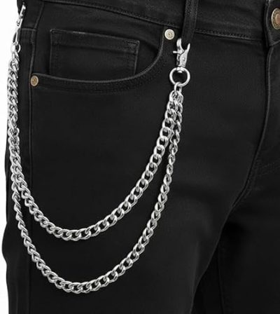 Silver Double-Layer Wallet Chain