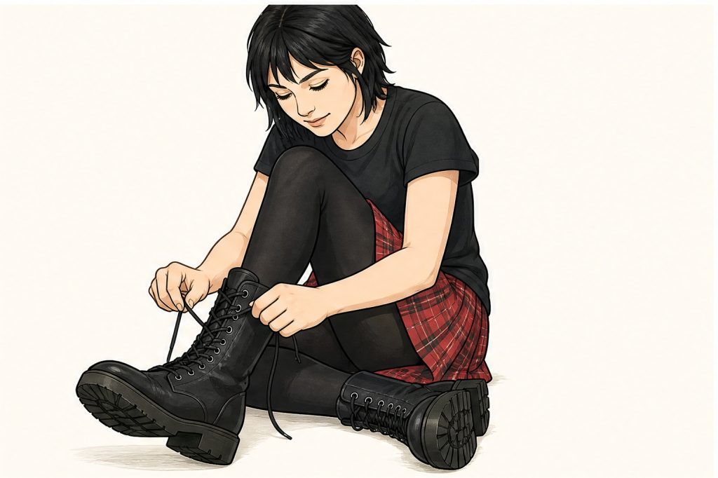 Lace combat boots