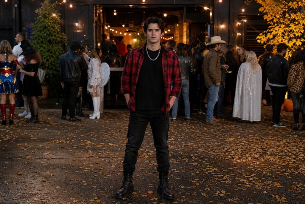 Open Flannel Rocker costume outfit