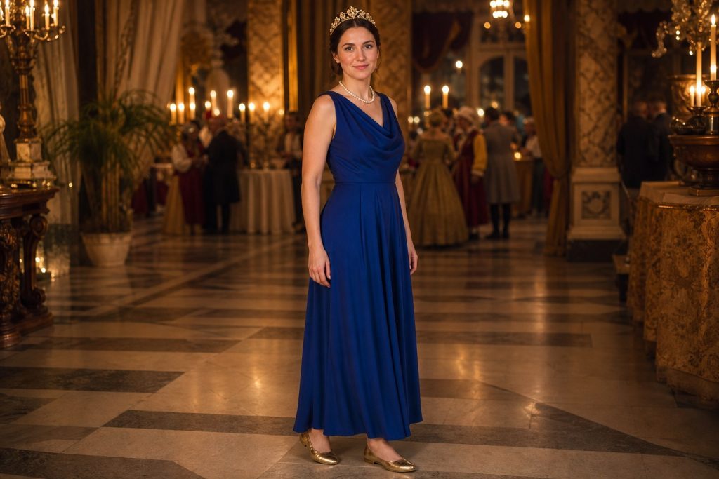 Blue Ballroom Queen costume outfit