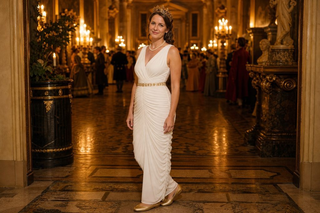 White and Gold Queen costume outfit