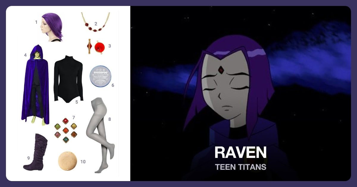 Raven costume outfit and accessories
