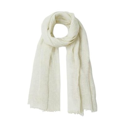 Cream Cotton Linen Scarf
