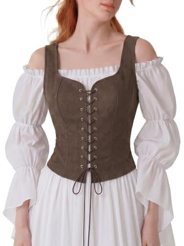 Dark Brown Lace-Up Vest