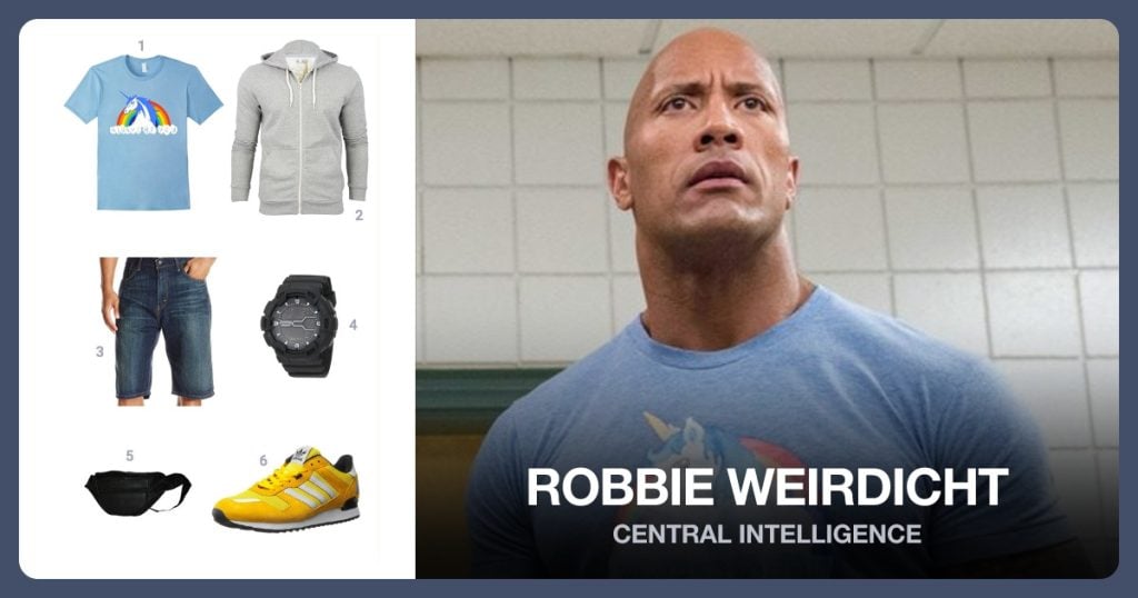 Unicorn Always Be You T-shirt, Men’s Full-Zip Fleece Hoodie and Levi’s Loose Straight Denim Shorts beside Robbie Weirdicht