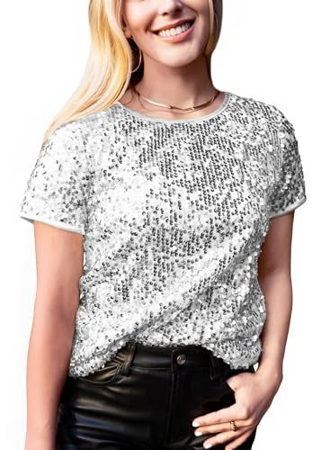 Women’s Silver Sequin Top