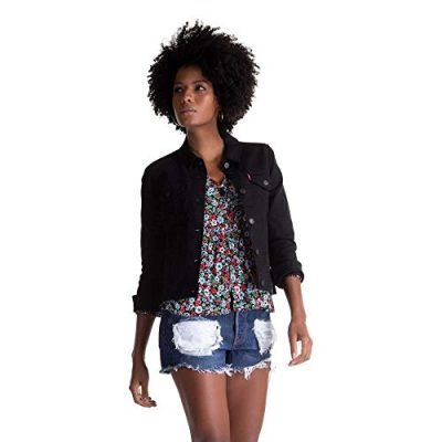 Women’s Black Denim Trucker Jacket