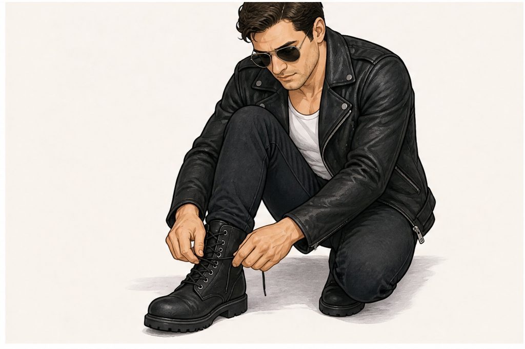 Lace black boots