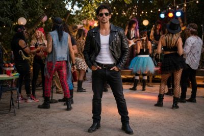 Leather Jacket Rocker costume outfit