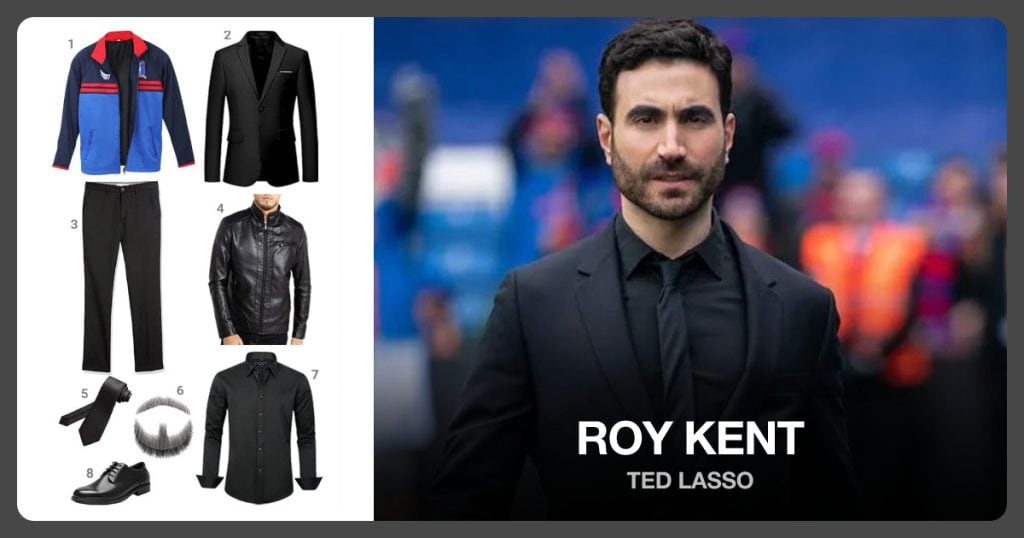 Football Coach Sports Jacket, Blazer for Men Slim Fit 2 Button, Men’s Black Pants and Leather Jacket beside Roy Kent