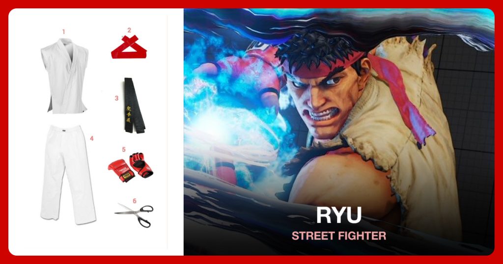 Ryu costume clothing and accessories