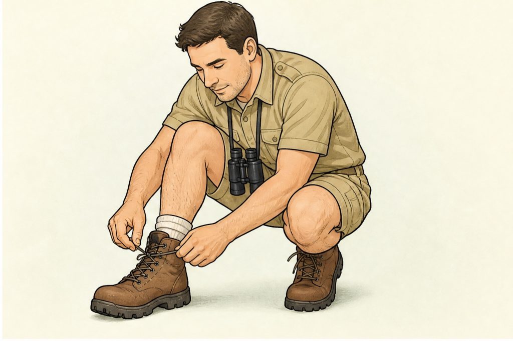 Lace the brown boots