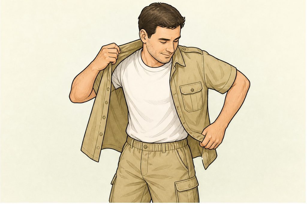 Put on the khaki base