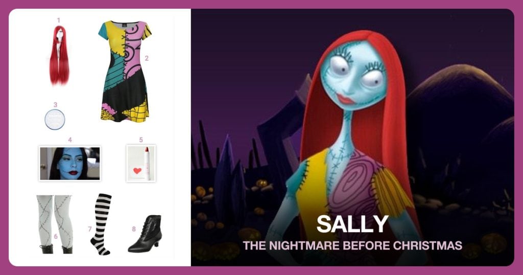 Sally costume clothing and accessories