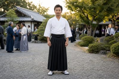 White and Black Samurai costume outfit