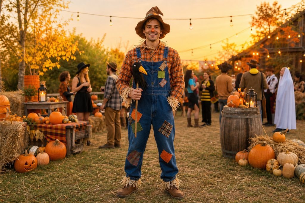 Patchwork Farm Scarecrow costume outfit