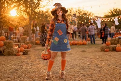 Pinafore Scarecrow costume outfit