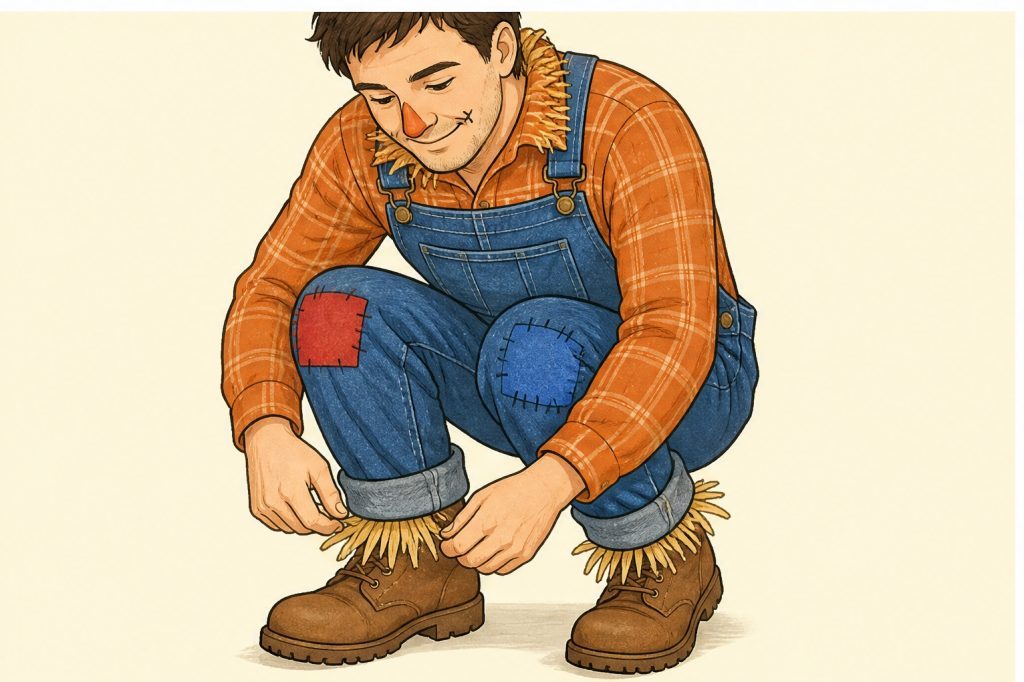 Add raffia at the cuffs and boots