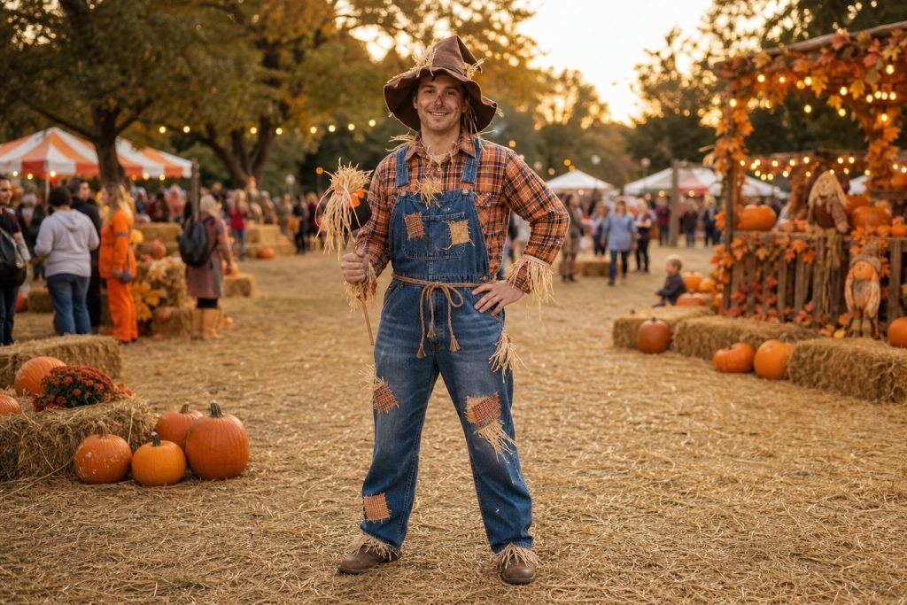 Rustic Overalls Scarecrow costume outfit