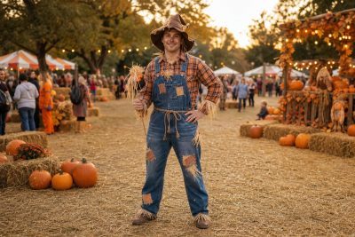 Rustic Overalls Scarecrow costume outfit