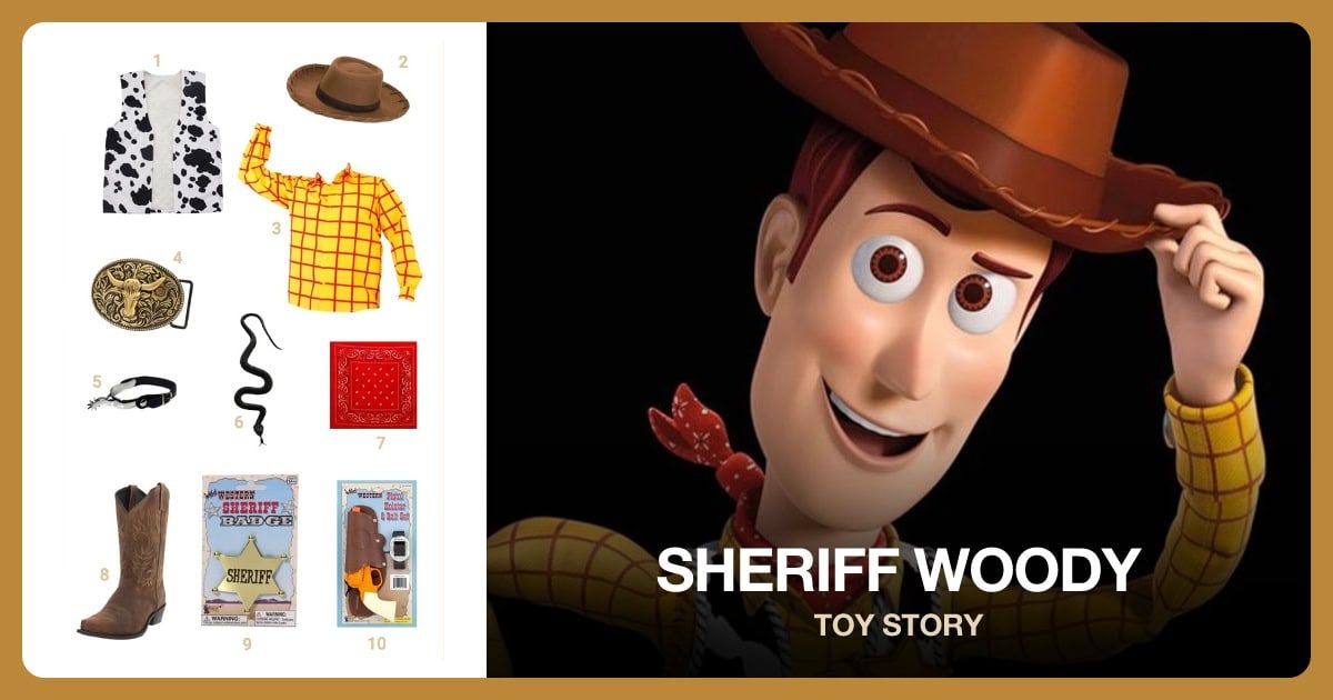 Woody costume outfit and accessories