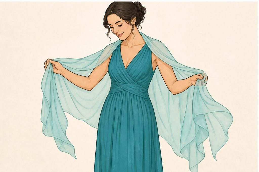 Drape chiffon shawl