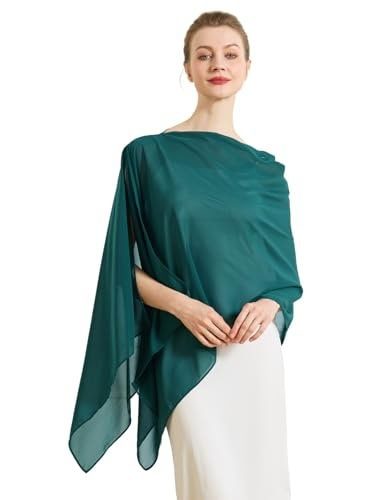 Teal Blue Chiffon Shawl