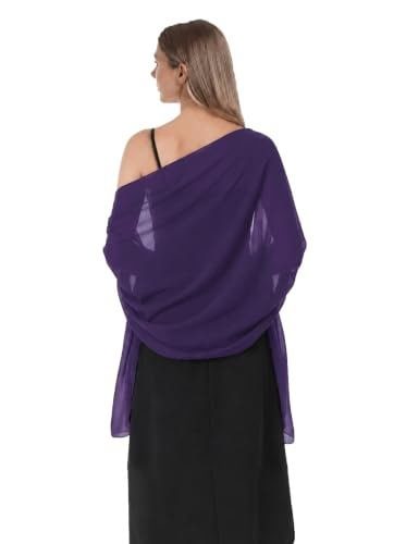 Purple Chiffon Evening Shawl