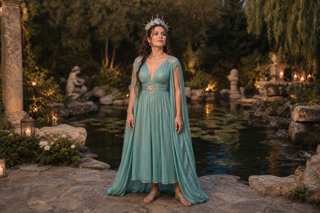 Teal Siren costume outfit