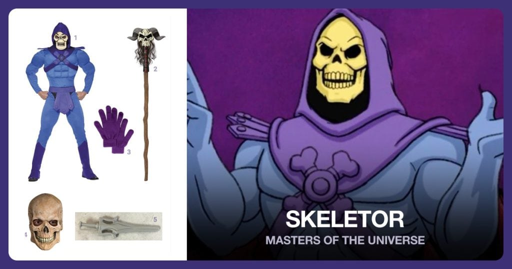 Skeletor costume clothing and accessories
