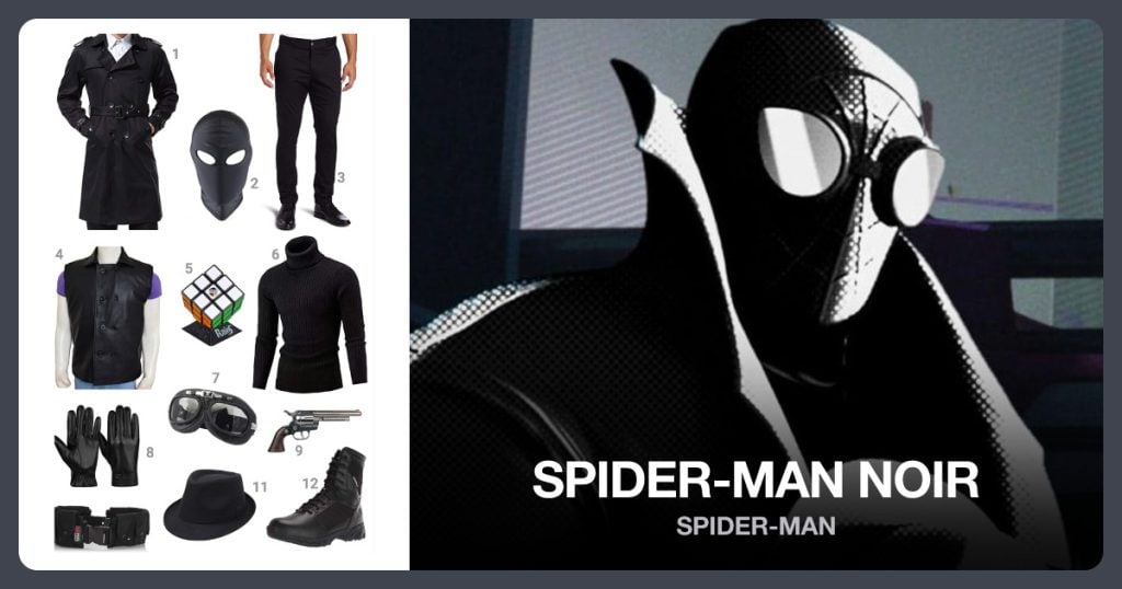Spider-Man Noir costume outfit and accessories
