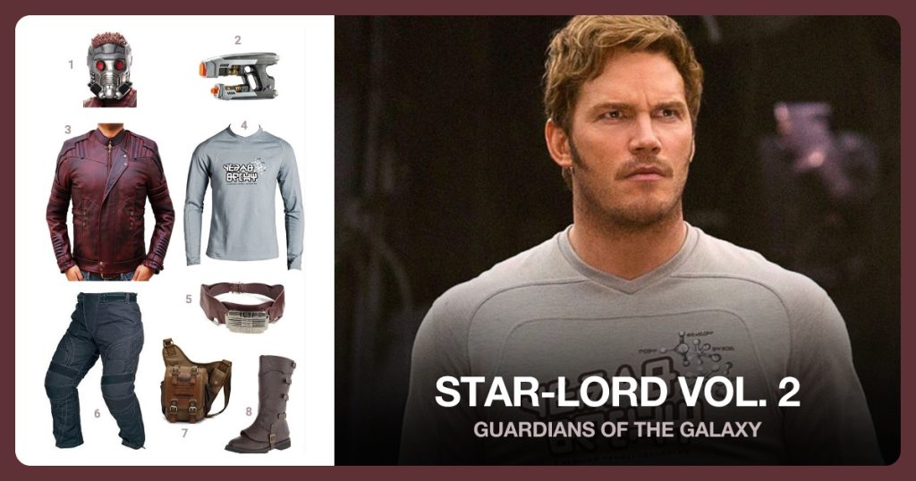 Star Lord Mask, Star Lord Blaster, Star Lord Galaxy Super Jacket and Star Lord Shirt beside Star-Lord vol. 2