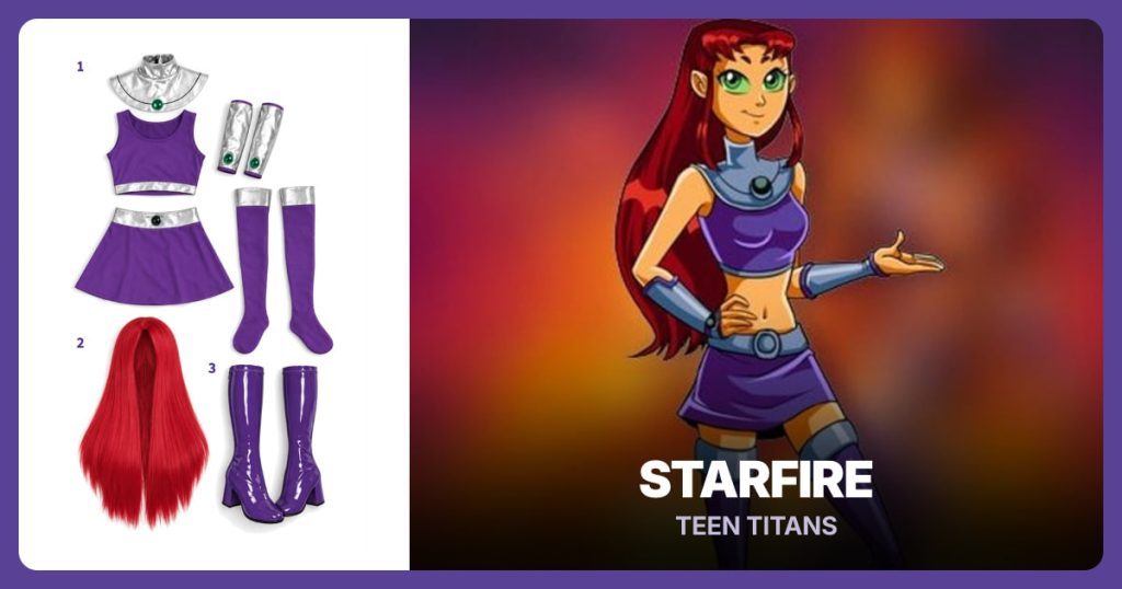 Starfire costume clothing and accessories