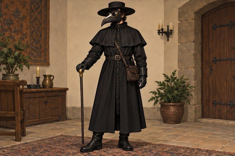 Check the complete costume with a cane and optional satchel