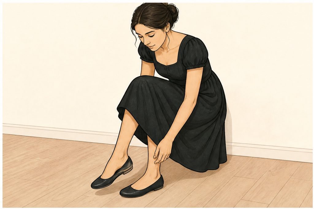 Put on black dress and flats