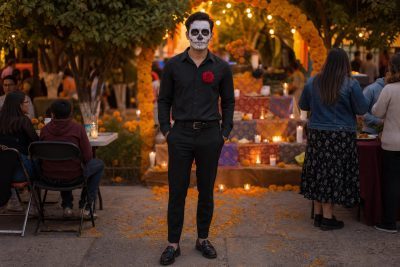 Black Shirt Calavera costume outfit
