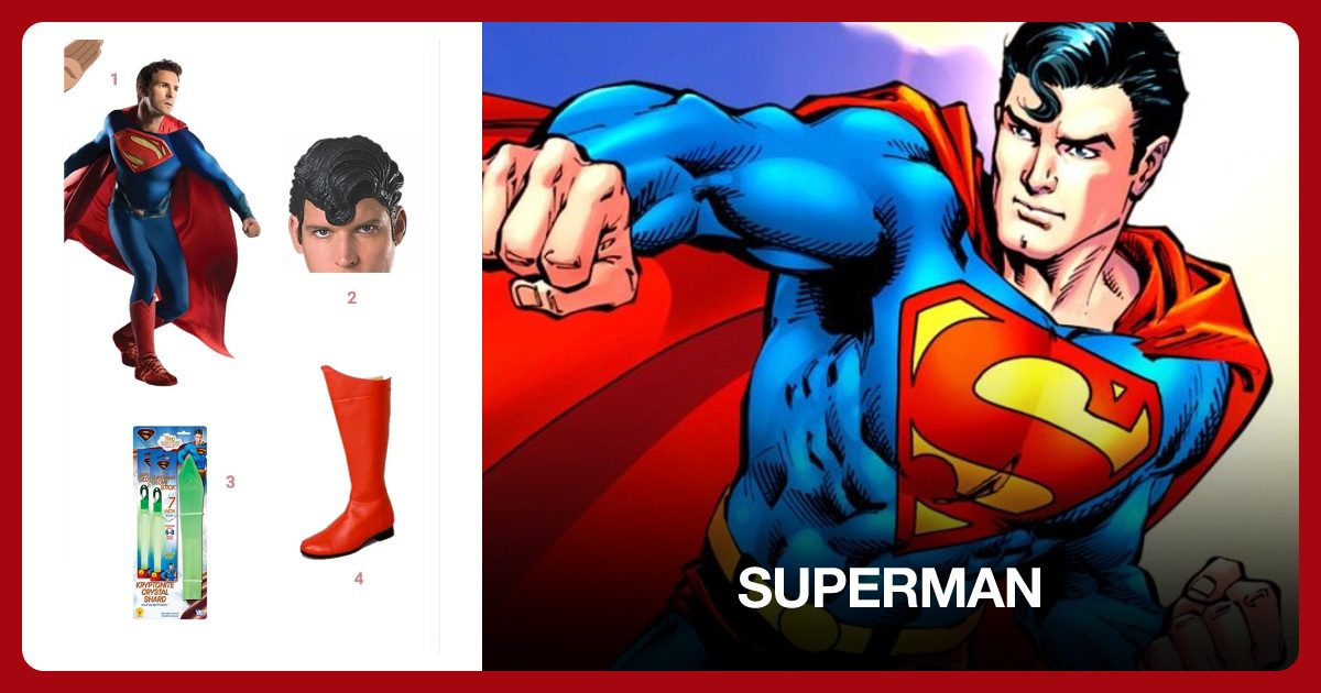 Superman costume outfit and accessories