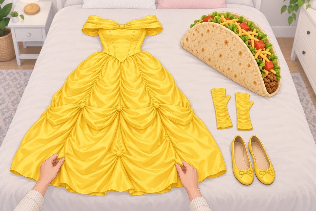 Taco Belle costume: 1. Check the Complete Yellow Outfit