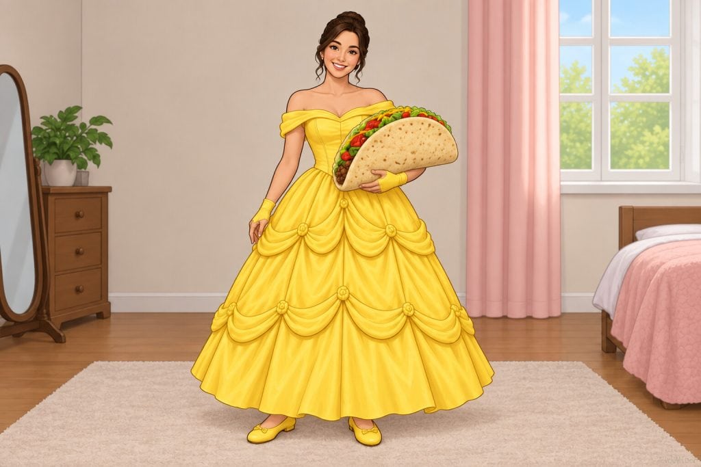 Taco Belle costume: 4. Pose for the Taco Belle Reveal