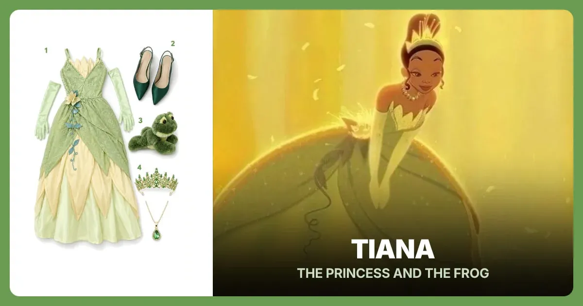 Tiana-inspired everyday outfits in green