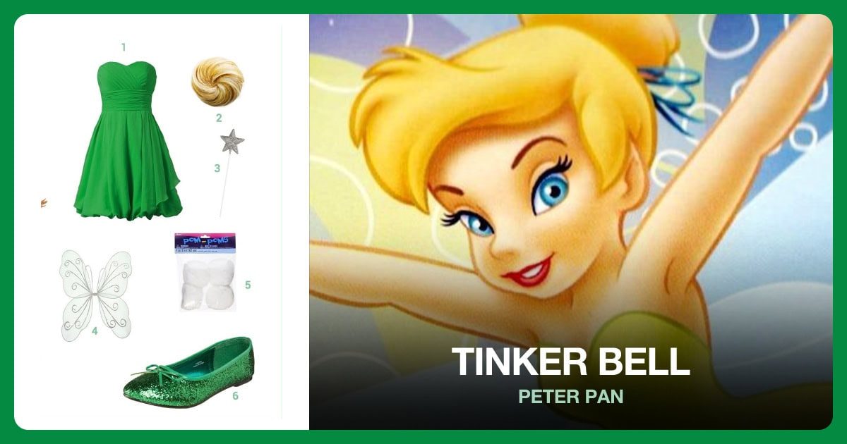 Tinker Bell costume outfit and accessories