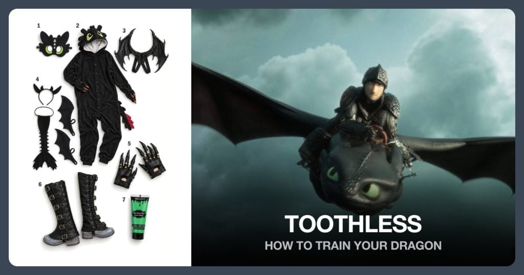 Toothless costume clothing and accessories