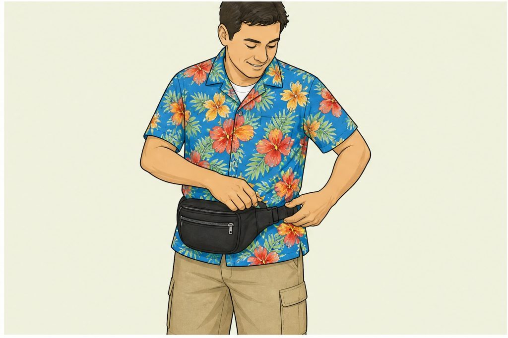 Fasten a waist pack