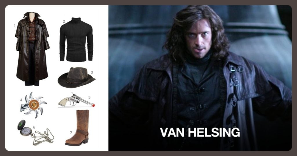 Van Helsing Jacket, Turtleneck Sweater, Men’s Outback Hat and Van Helsing Tojo beside Van Helsing
