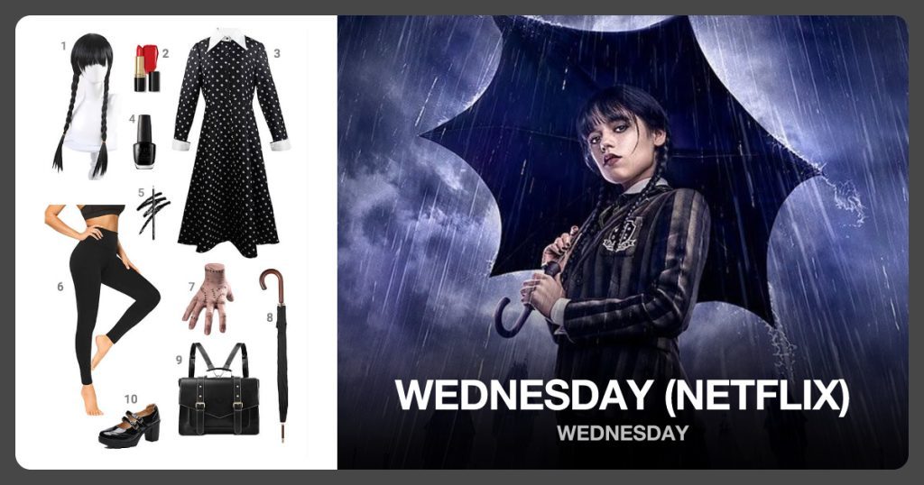 Wednesday Addams costume clothing and accessories